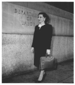 a photo of Bessie Margolin at the Labor Department in 1955