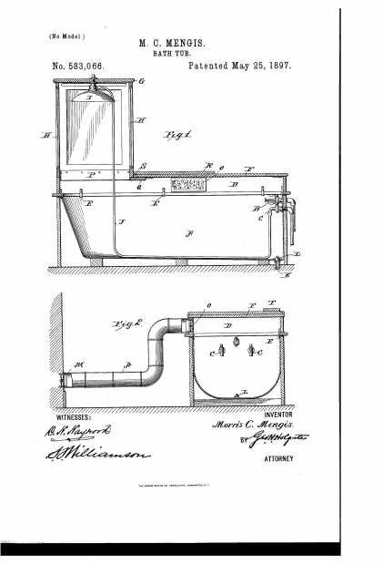 a sketch of a bathtub on white background.