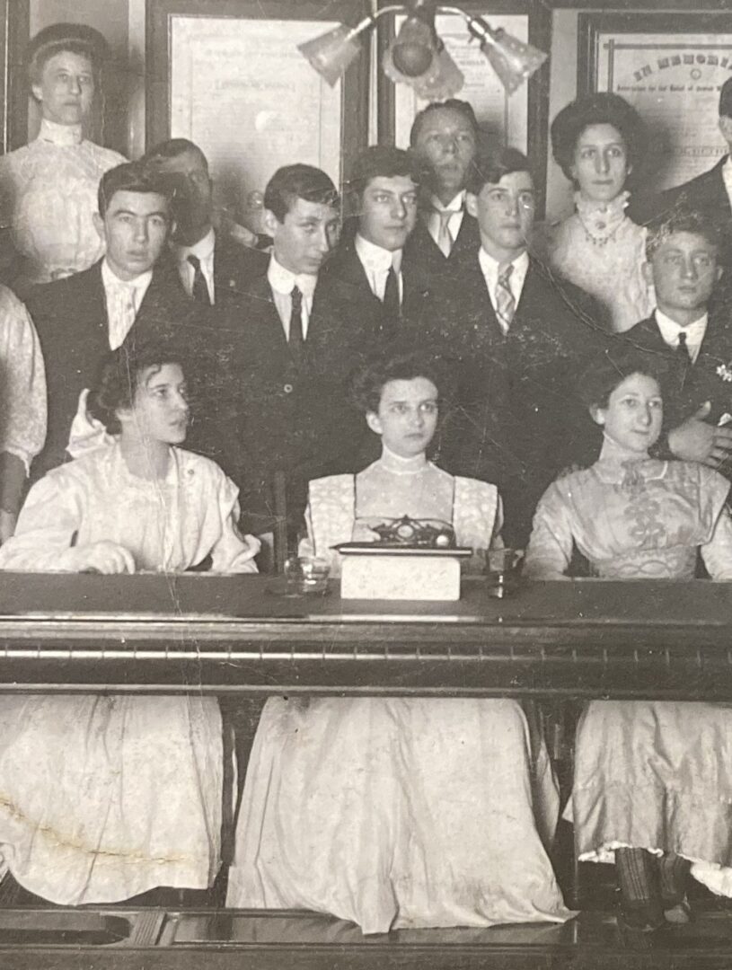 Hannah Frishman, alumni association president, 1909.