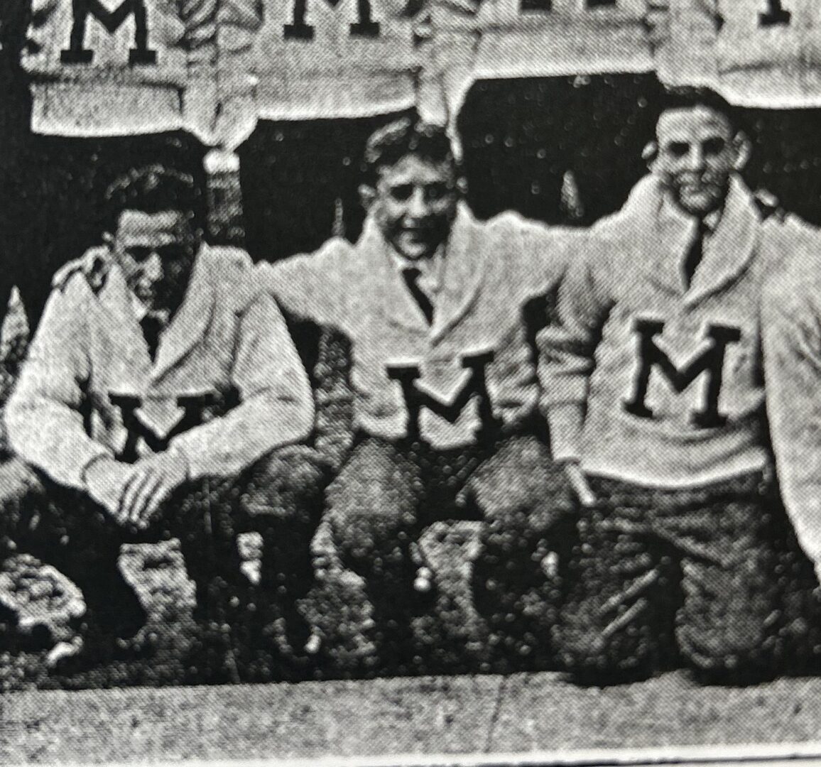 Hugo Fielschmidt, center,  Newman football, 1924