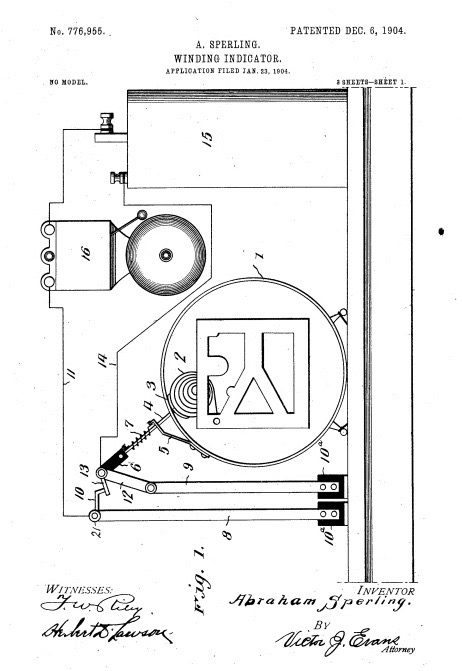 Abe Sperling Patent 1904