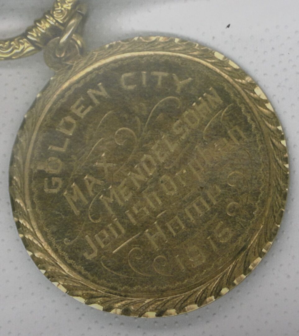 Max Mendelsohn's Golden City medallion, 1915