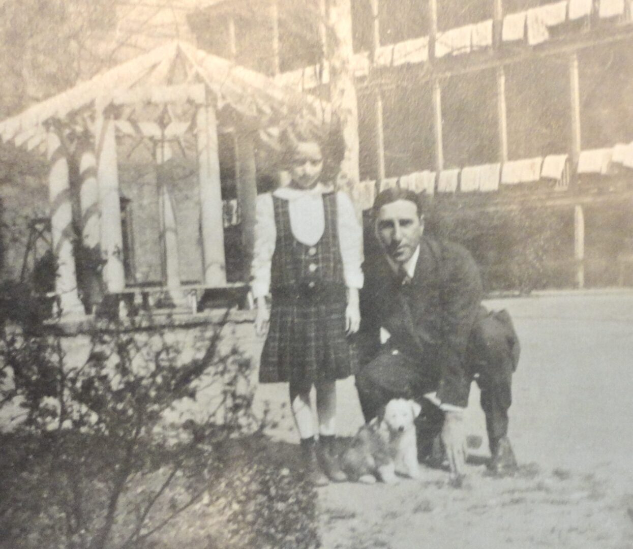 Louise Volmer with her father Superintendent Leon Volmer and dog