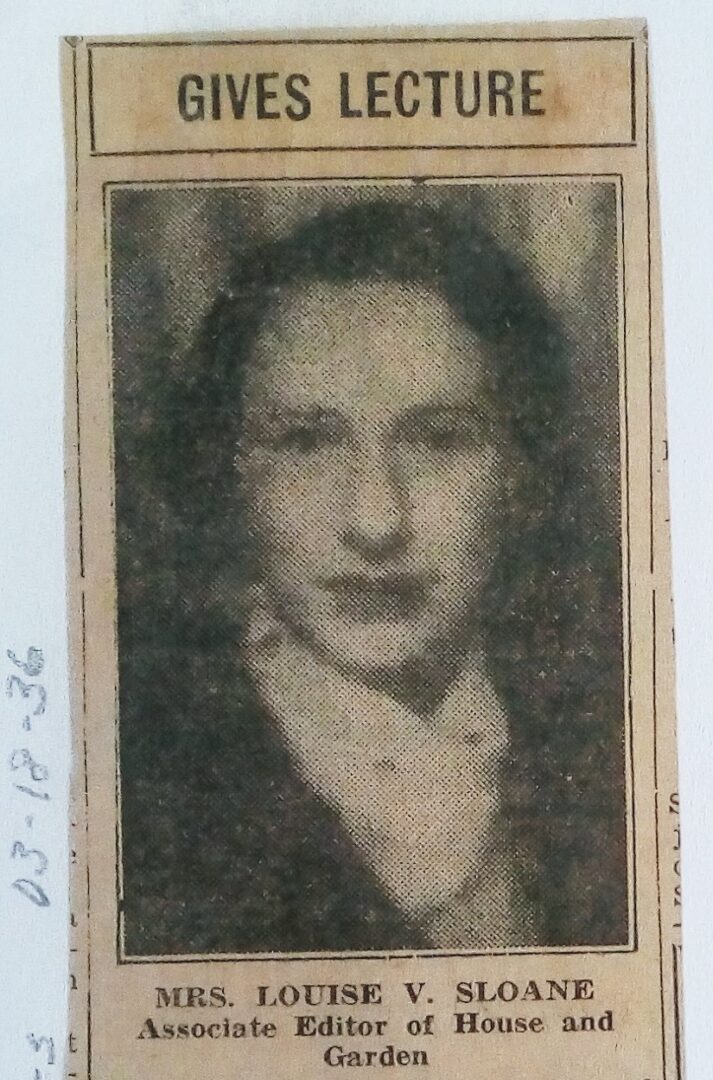 Louise Volmer Sloane, 1936