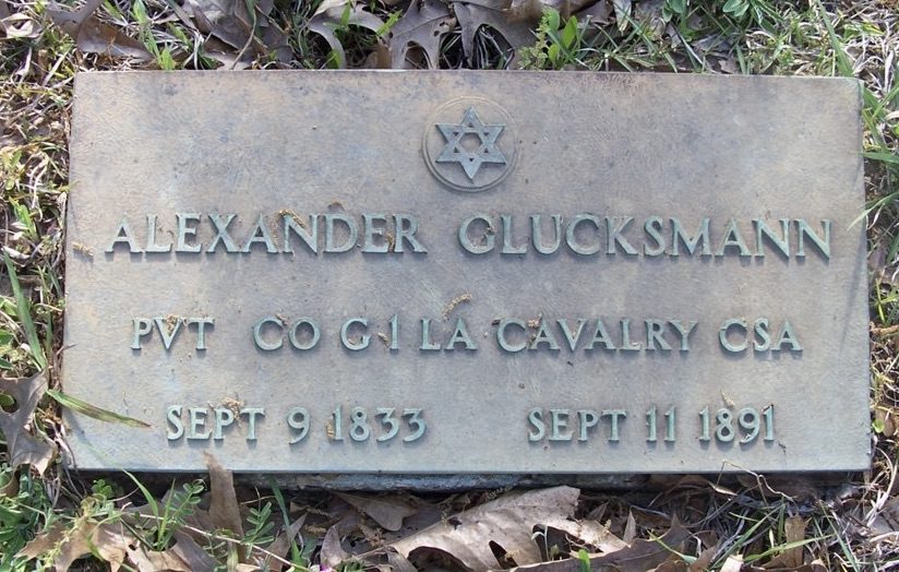 Alexander Glucksmann, father, confederate grave marker