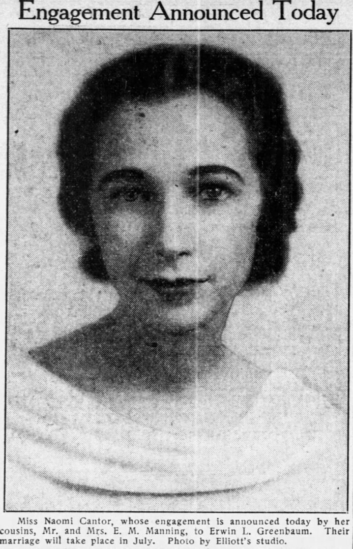 Naomi Cantor, 1936