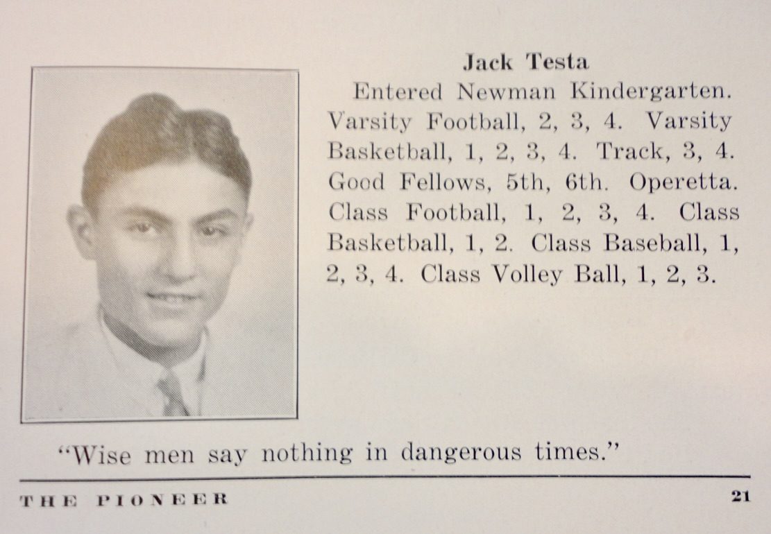 Jack Testa, Isidore Newman School 1935