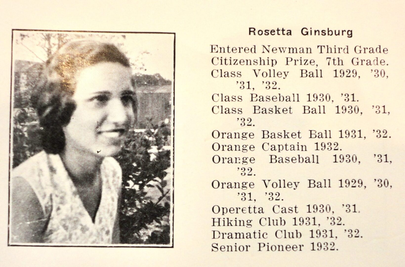 Rosetta Ginsberg, Isidore Newman 1932