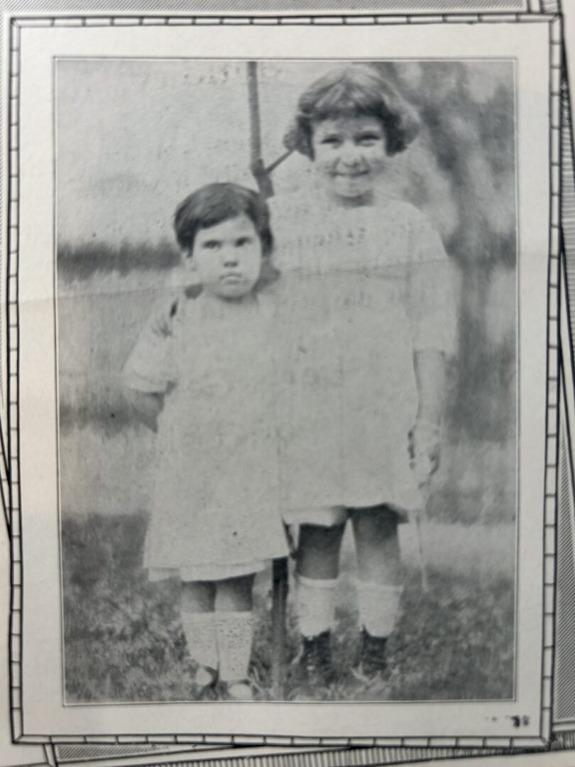 Louise Karp, left, with unidentified Home girl, GCM Dec. 1927