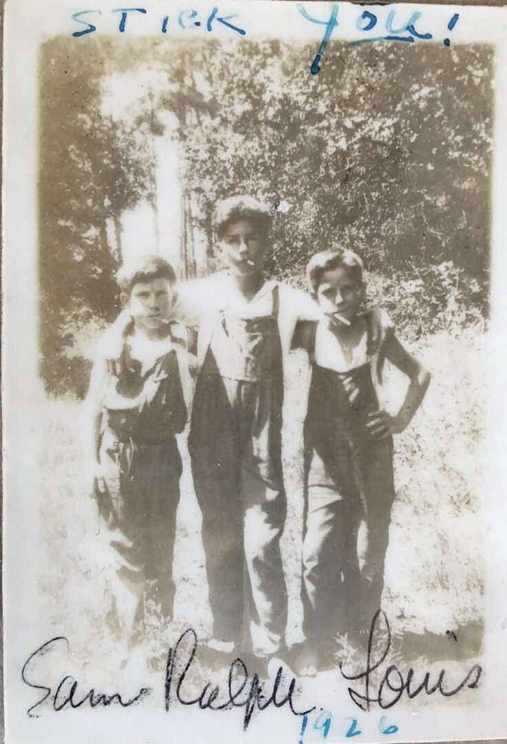 Ralph Beerman, center, with Sam & Louis, 1926