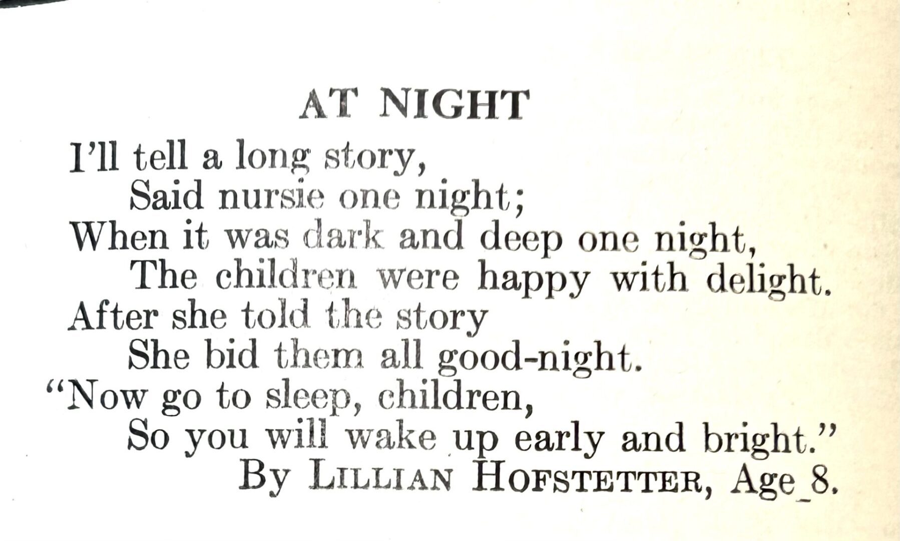 Lillian Hofstetter poem, GCM April 1929