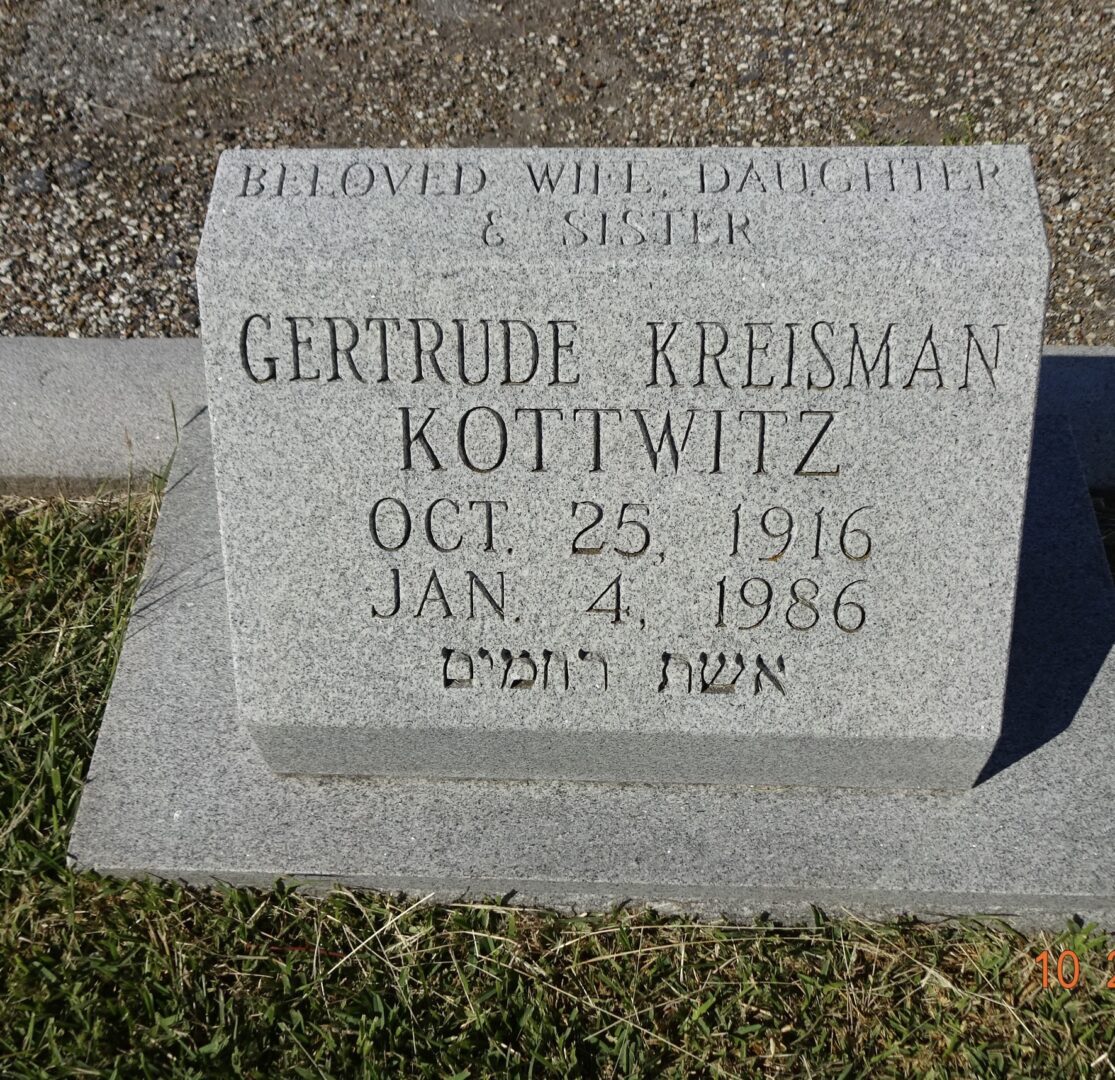 Gertrude Kreisman Kottwitz, Find a Grave