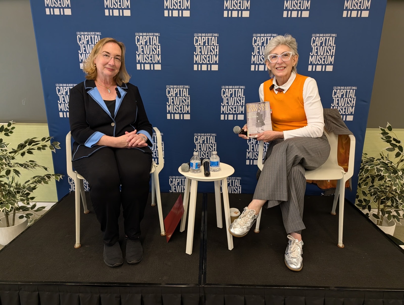 U.S. District Judge Beryl Howell joins Marlene Trestman at the Capital Jewish Museum for a conversation in June 2026 about Fair Labor Lawyer Bessie Margolin